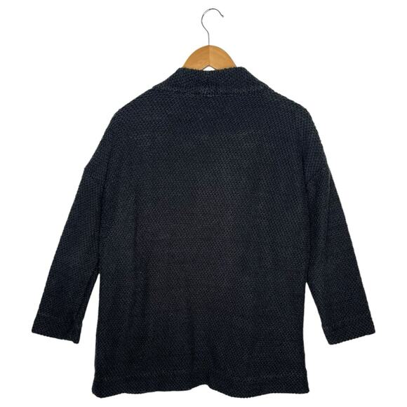 Marine Layer Cardigan Sweater Womens Small Black Open Front Heavyweight Pockets - Picture 2 of 13